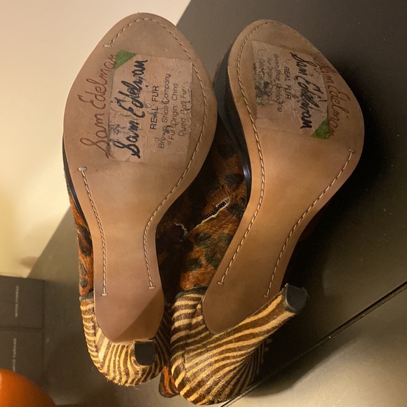 Sam Edelman Mixed Media Printed Platform Booties - Picture 8 of 10